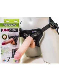 Страпон-унисекс с двумя насадками UNI strap 7  Harness - 19 и 16 см. - LOVETOY (А-Полимер) - купить с доставкой в Евпатории