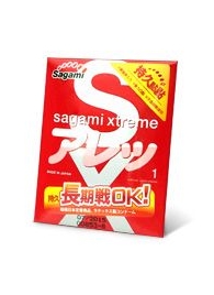 Утолщенный презерватив Sagami Xtreme FEEL LONG с точками - 1 шт. - Sagami - купить с доставкой в Евпатории