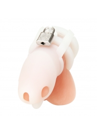Белая клетка для пениса Silicone Small 2 in Cock Cage With Ball Divider - BlueLine - купить с доставкой в Евпатории
