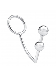 Кольцо на пенис с анальным стимулятором Two Bead Stainless Steel Anal Hook   Cock Ring - BlueLine - в Евпатории купить с доставкой