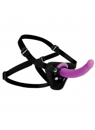 Лиловый поясной страпон Navigator Silicone G-Spot Dildo with Harness - 17,8 см. - XR Brands - купить с доставкой в Евпатории