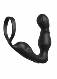 Черный вибростимулятор простаты с эрекционным кольцом Ass-Gasm Pro P-Spot Milker - Pipedream - в Евпатории купить с доставкой