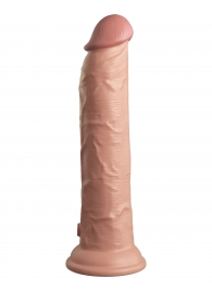 Телесный вибратор-реалистик на присоске 9’’ Vibrating Silicone Dual Density Cock - 24,8 см. - Pipedream