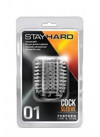 Прозрачная насадка с шипами STAY HARD COCK SLEEVE 01 CLEAR - Blush Novelties - в Евпатории купить с доставкой