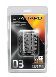 Прозрачная насадка с шипами и шишечками STAY HARD COCK SLEEVE 03 CLEAR - Blush Novelties - в Евпатории купить с доставкой