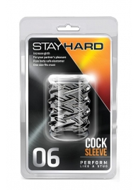 Прозрачная насадка с объёмными чёрточками STAY HARD COCK SLEEVE 06 CLEAR - Blush Novelties - в Евпатории купить с доставкой