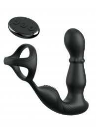 Черный вибростимулятор простаты с кольцом Ass-gasm Slide   Glide - Pipedream - в Евпатории купить с доставкой