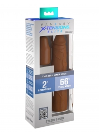 Коричневая насадка на член 2  Silicone X-tension - 20,3 см. - Pipedream - в Евпатории купить с доставкой