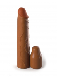 Коричневая насадка на член 2  Silicone X-tension - 20,3 см. - Pipedream - в Евпатории купить с доставкой