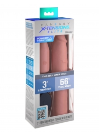 Телесная вибронасадка на член 3  Vibrating Mega X-tension with Remote - 22,9 см. - Pipedream - в Евпатории купить с доставкой