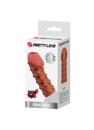 Телесная открытая насадка на пенис с бугорками - 19,8 см. - Baile - в Евпатории купить с доставкой