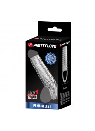 Прозрачная насадка на пенис с ребрышками и подхватом мошонки - Baile - в Евпатории купить с доставкой