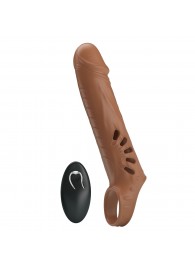 Коричневая вибронасадка с подхватом мошонки и пультом ДУ - Baile - в Евпатории купить с доставкой