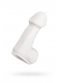 Белая свеча в форме пениса - 47 гр. - Pecado - купить с доставкой в Евпатории