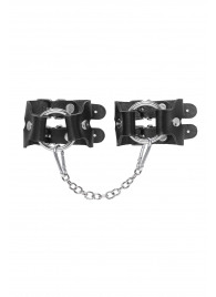 Черные кожаные наручники-браслеты из двух ремешков - Pecado - купить с доставкой в Евпатории