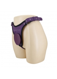 Фиолетовые трусики харнесс с платформой Caludio III - Baile - купить с доставкой в Евпатории