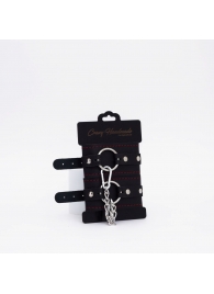 Черно-красные кожаные оковы - Crazy Handmade - купить с доставкой в Евпатории