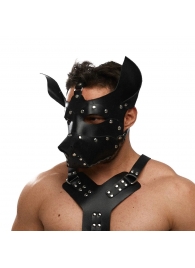 Черная кожаная маска «Собака» - Crazy Handmade - купить с доставкой в Евпатории
