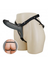 Черный полый мужской страпон London - 16,8 см. - Baile - купить с доставкой в Евпатории