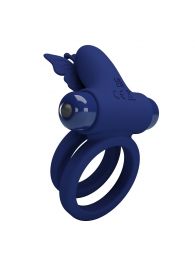 Синее эрекционное кольцо с вибростимуляцией клитора - Baile - в Евпатории купить с доставкой