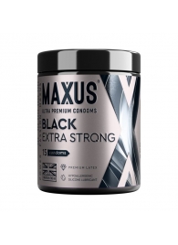 Черные утолщенные презервативы MAXUS Extra Strong с железным кейсом - 15 шт. - Maxus - купить с доставкой в Евпатории