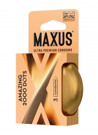 Точечные презервативы MAXUS 2000 Amazing Dots с железным кейсом - 3 шт. - Maxus - купить с доставкой в Евпатории