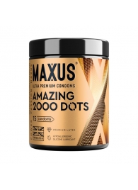 Точечные презервативы MAXUS 2000 Amazing Dots с железным кейсом - 15 шт. - Maxus - купить с доставкой в Евпатории