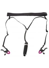 Женские вибростринги с зажимами для половых губ Spreader String with Vibrator - Orion - купить с доставкой в Евпатории