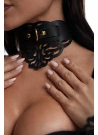 Фигурный чокер с узорами и золотистой фурнитурой - Crazy Handmade - купить с доставкой в Евпатории