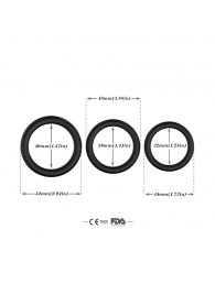 Набор из 3 черных эрекционных колец Stay Hard - Boys of Toys - в Евпатории купить с доставкой