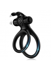 Черное эрекционное виброкольцо с подхватом мошонки Stay Hard - Boys of Toys - в Евпатории купить с доставкой