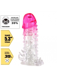 Прозрачно-розовая насадка на пенис Wilford - 13,5 см. - Baile - в Евпатории купить с доставкой