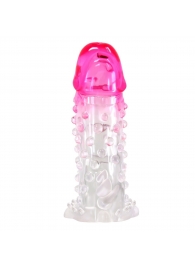 Прозрачно-розовая насадка на пенис Wilford - 13,5 см. - Baile - в Евпатории купить с доставкой
