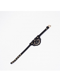 Черный чокер с клепками и золотистой фурнитурой - Crazy Handmade - купить с доставкой в Евпатории