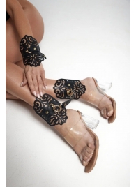 Черный фигурные оковы с золотистой фурнитурой - Crazy Handmade - купить с доставкой в Евпатории