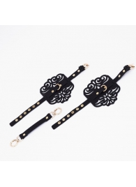 Черный фигурные оковы с золотистой фурнитурой - Crazy Handmade - купить с доставкой в Евпатории