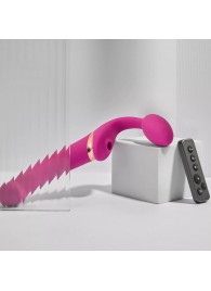 Ярко-розовый безремневой страпон Multi Orgasm Bendable Strap-On size XL с клиторальной стимуляцией - Strap-on-me - купить с доставкой в Евпатории