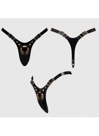 Черный пояс для фиксации насадок Strap-On-Me Leatherette Harness Fabulous - Strap-on-me - купить с доставкой в Евпатории