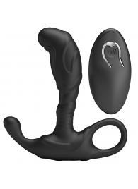 Черный изогнутый массажёр простаты с вибрацией и пультом ДУ - Baile - в Евпатории купить с доставкой