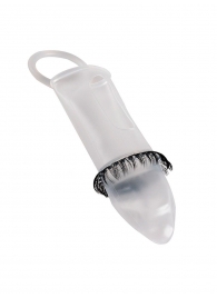 Закрытая насадка на пенис с подхватом мошонки и стимулирующими «ресничками» - Sextaz - в Евпатории купить с доставкой