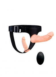 Женский страпон с 2 насадками, вибрацией и пультом ДУ - Erowoman-Eroman - купить с доставкой в Евпатории