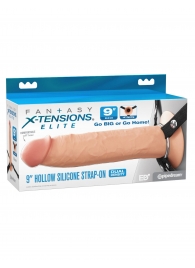 Телесный пустотелый фаллопротез 9’’ Hollow Silicone Strap-On - 24,1 см. - Pipedream - купить с доставкой в Евпатории