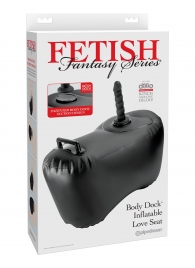 Черное надувное кресло с платформой для фиксации дилдо Body Dock Inflatable Love Seat - Pipedream - купить с доставкой в Евпатории