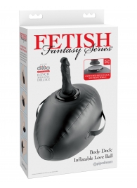 Черный надувной мяч с платформой для фиксации дилдо Body Dock Inflatable Love Ball - Pipedream - купить с доставкой в Евпатории