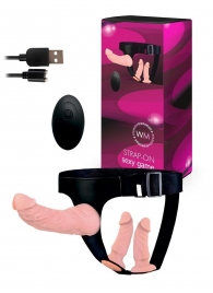 Женский страпон с 3 насадками и вибрацией - Erowoman-Eroman - купить с доставкой в Евпатории