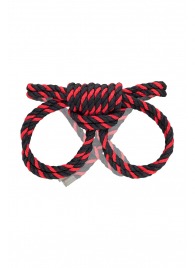 Черно-красные наручники-оковы ’’Узел-омега’’ из хлопковой веревки - Pecado - купить с доставкой в Евпатории
