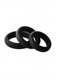 Набор из 3 черных эрекционных колец Smooth Silicone Cockring Pack - Dream Toys - в Евпатории купить с доставкой