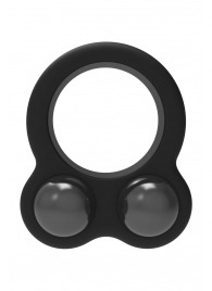Черное эрекционное кольцо с утяжелителями Cockring Dual Weight - Dream Toys - в Евпатории купить с доставкой