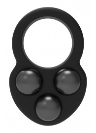 Черное эрекционное кольцо с утяжелителями - Dream Toys - в Евпатории купить с доставкой