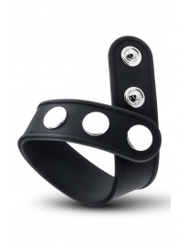 Черное эрекционное кольцо на кнопках - Blush Novelties - в Евпатории купить с доставкой